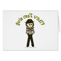 Light Brown Sheriff Girl Greeting Cards