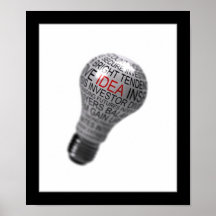 Light bulb idea concept poster