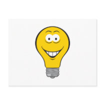 Light Bulb Smiley Face Postcard