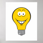 Light Bulb Smiley Face Print