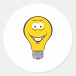 Light Bulb Smiley Face Stickers