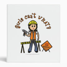 Light Construction Girl Binder