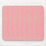 Light coral and white polka dots dot pattern mousepad