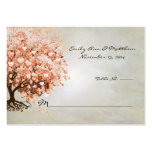 Light Coral Heart Leaf Tree Table Place Cards Business Card Template