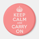 Light Coral Keep Calm and Carry On Magnets
