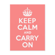 Light Coral Keep Calm and Carry On Post Cards