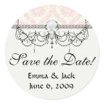 light cream and pink damask stickers