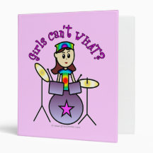 Light Drummer Girl 3 Ring Binders