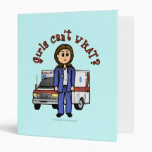 Light EMT Paramedic Girl 3 Ring Binders
