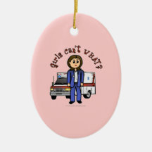 Light EMT Paramedic Girl Christmas Ornaments