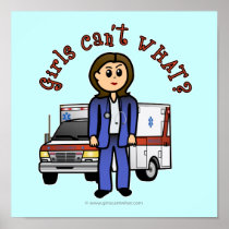 Light EMT Paramedic Girl Poster