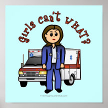 Light EMT Paramedic Girl Poster