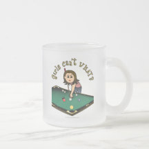 Light Female Billiards Player Mugs