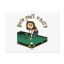 Light Female Billiards Player Postcard