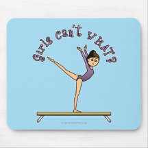 Light Female Gymnast on Balance Beam Mousepad