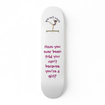 Light Female Gymnast on Balance Beam Skate Boards