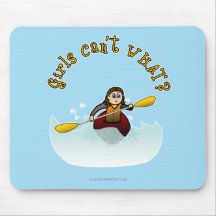Light Female Kayaker Mouse Pads