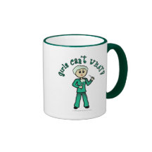 Light Female Surgeon in Green Scrubs Coffee Mug
