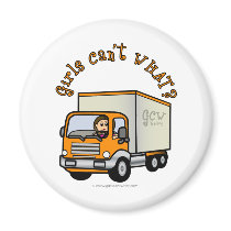 Light Female Truck Driver Magnet