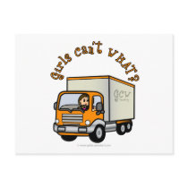 Light Female Truck Driver Postcards