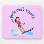 Light Female Water Skier Mouse Pads