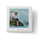 Light fishing! pinback buttons