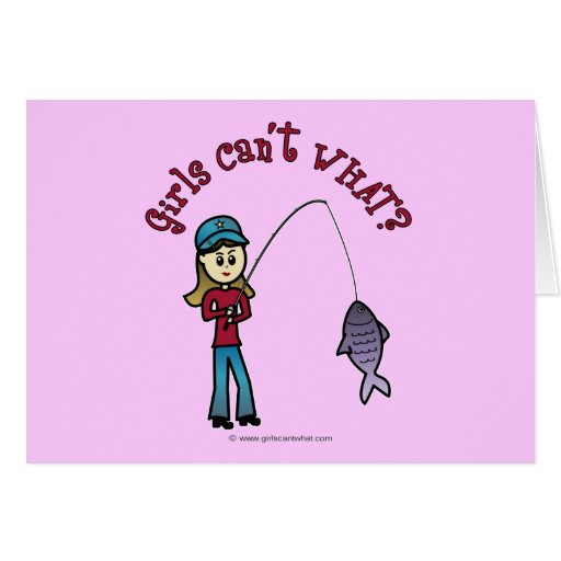 Light Fishing Girl Card