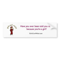Light Girl Graduate in Red Cap and Gown Bumper Sticker