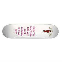 Light Girl Graduate in Red Cap and Gown Skateboard Decks