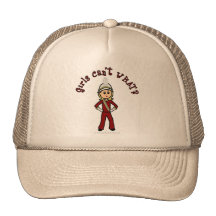 Light Girl in Red Marching Band Uniform Mesh Hat