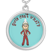 Light Girl in Red Marching Band Uniform Necklace