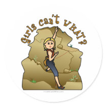 Light Girl Rock Climber Round Stickers