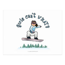 Light Girls Snowboarding Post Card