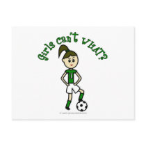 Light Girls Soccer in Green Uniform Postcards