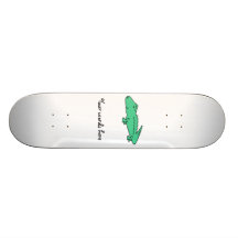 Light green alligator custom skate board