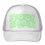 Light green and white retro pattern. hats