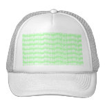 Light green and white squiggle pattern. hat