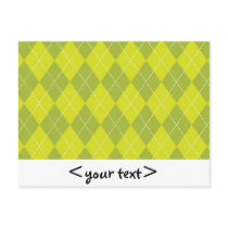 Light Green Argyle Pattern Postcard