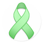 Light Green Awareness Ribbon Round Sticker