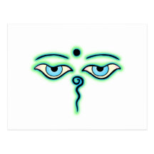 Light Green Blue Buddha Eyes.png Postcards