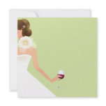 Light green bridal shower wine invitation