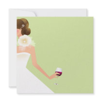 Light green bridal shower wine invitation