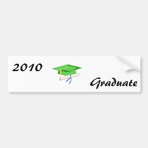 Light green Cap & Diploma Bumper Stickers