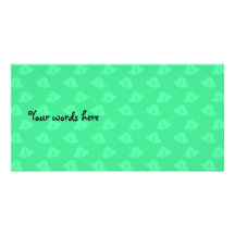 Light green christmas bells custom photo card