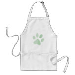 Light Green Halftone Paw Print aprons