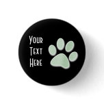 Light Green Halftone Paw Print buttons