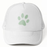 Light Green Halftone Paw Print hats
