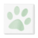 Light Green Halftone Paw Print magnets