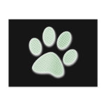 Light Green Halftone Paw Print postcards