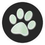 Light Green Halftone Paw Print stickers